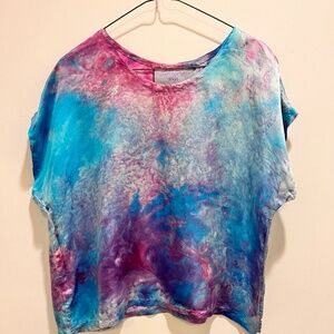 Silk Multicolor Blouse and Pant Set